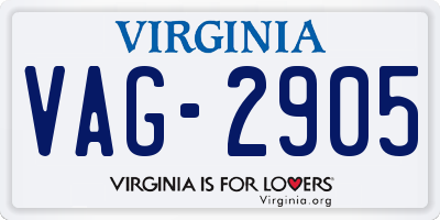 VA license plate VAG2905