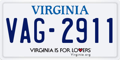 VA license plate VAG2911