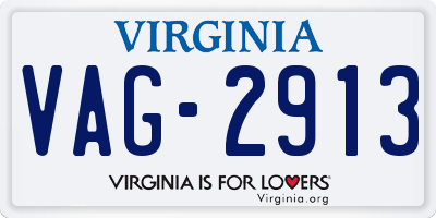 VA license plate VAG2913