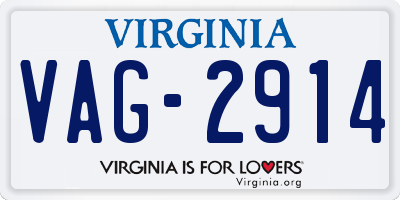 VA license plate VAG2914