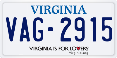 VA license plate VAG2915