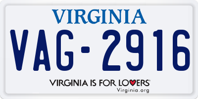 VA license plate VAG2916