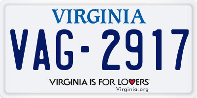 VA license plate VAG2917