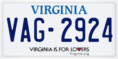 VA license plate VAG2924