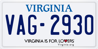 VA license plate VAG2930