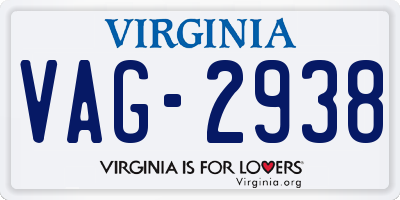 VA license plate VAG2938