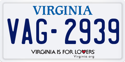 VA license plate VAG2939