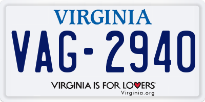 VA license plate VAG2940