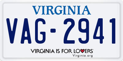 VA license plate VAG2941