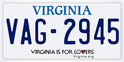 VA license plate VAG2945