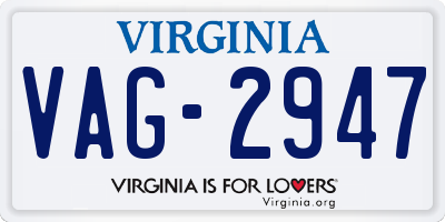 VA license plate VAG2947