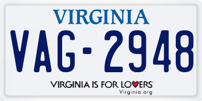 VA license plate VAG2948