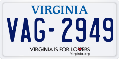 VA license plate VAG2949