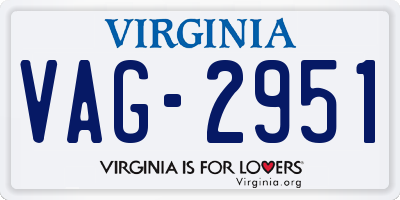 VA license plate VAG2951