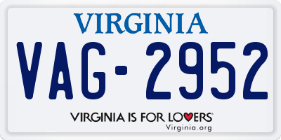 VA license plate VAG2952