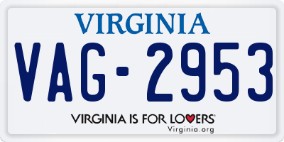 VA license plate VAG2953