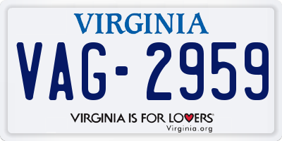 VA license plate VAG2959