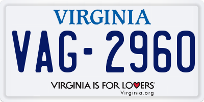 VA license plate VAG2960
