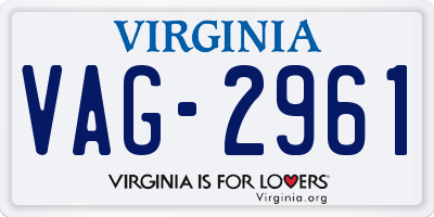 VA license plate VAG2961