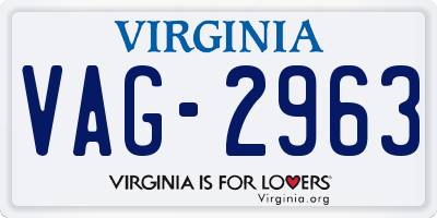 VA license plate VAG2963