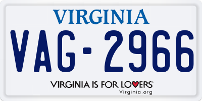 VA license plate VAG2966