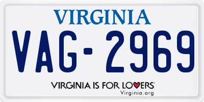 VA license plate VAG2969