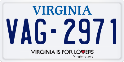 VA license plate VAG2971