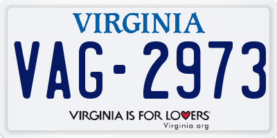 VA license plate VAG2973