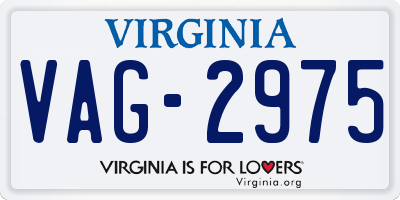 VA license plate VAG2975