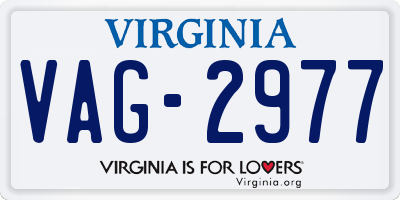VA license plate VAG2977