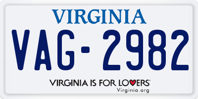 VA license plate VAG2982