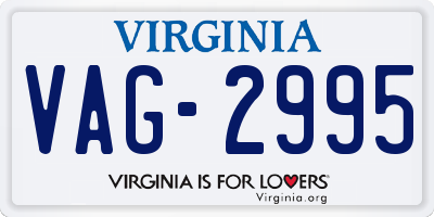 VA license plate VAG2995