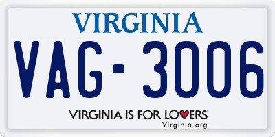 VA license plate VAG3006