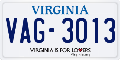 VA license plate VAG3013