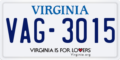 VA license plate VAG3015