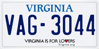 VA license plate VAG3044