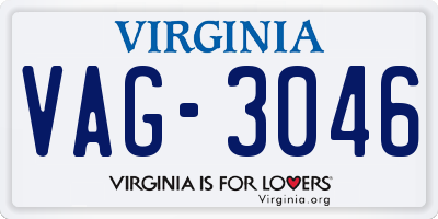 VA license plate VAG3046