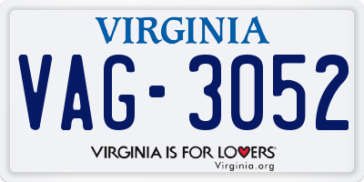 VA license plate VAG3052