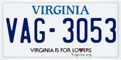 VA license plate VAG3053