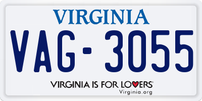 VA license plate VAG3055