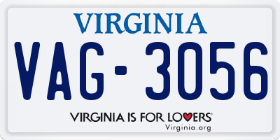 VA license plate VAG3056