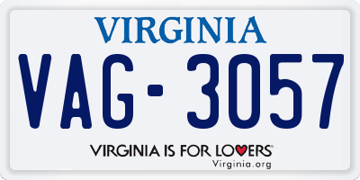 VA license plate VAG3057