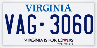 VA license plate VAG3060