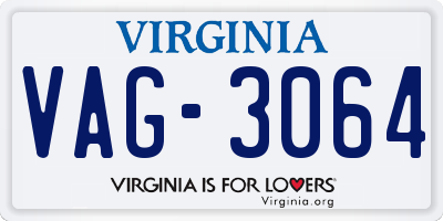 VA license plate VAG3064