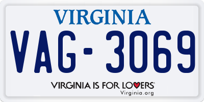 VA license plate VAG3069