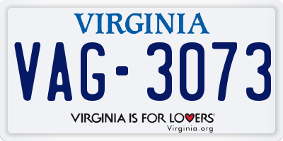 VA license plate VAG3073