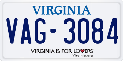 VA license plate VAG3084