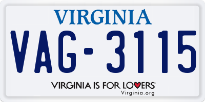 VA license plate VAG3115