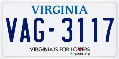 VA license plate VAG3117