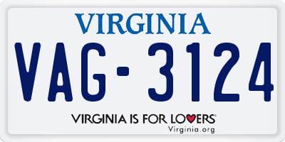VA license plate VAG3124
